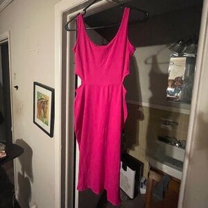 See You Monday Vibrant Pink Backless Dress